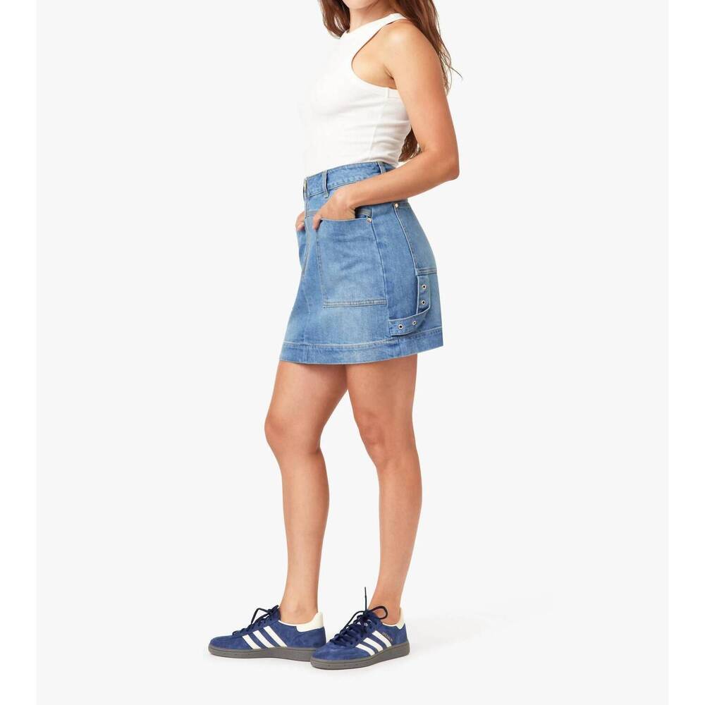 NEW HABITUAL utility mini skirt in blue - Picture 2 of 4